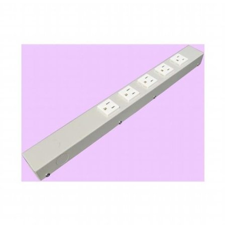 E-DUSTRY INC e-dustry EPS-H01605NVG 5 Outlet Hardwired Power Strip; 16 in. - Beige EPS-H01605NVG